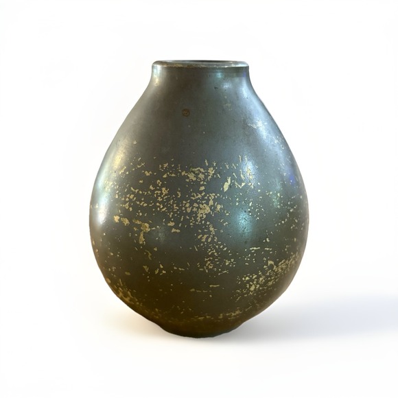 Heavy Brass Etched Floral 4" Vase Detailed Clean With Crane Vintage - Picture 3 of 7